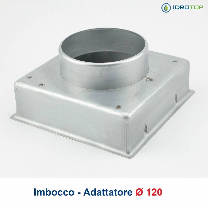 Bocchetta Aria cm20x20 regolabile Bianca con Adattatore D.120 per Caminetti