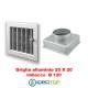 Bocchetta Aria cm20x20 regolabile Alluminio con Adattatore D.120 per Caminetti