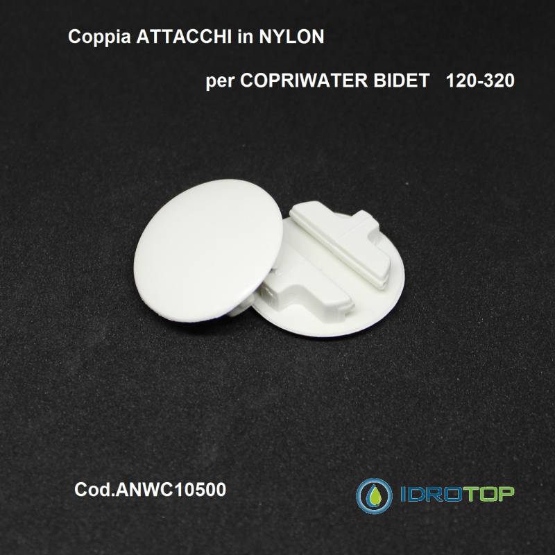Coppia di ATTACCHI in NYLON di ricambio per Copriwater Bidet 120-320 ORIGINALE