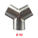 Raccordo a Y diam. 80 mm.Distributore per Aria Calda, Fredda e Ventilazione