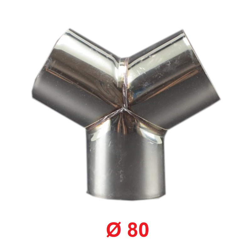 Raccordo a Y diam. 80 mm.Distributore per Aria Calda, Fredda e Ventilazione
