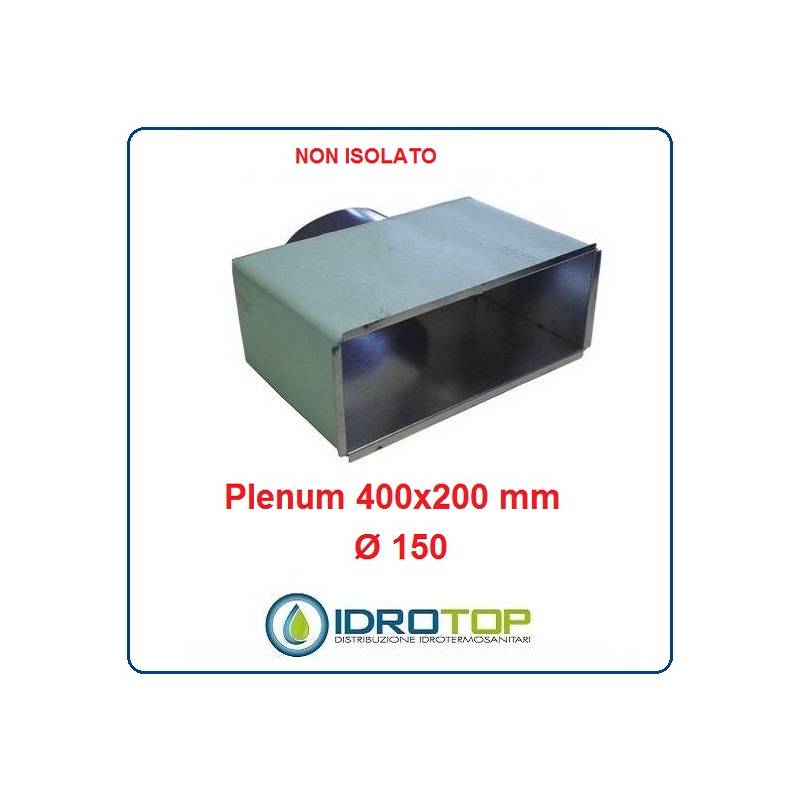 Plenum per Bocchette 400x200mm d.150 -INGRESSO POSTERIORE