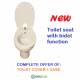 Toilet-seat cover with bidet seat 520 provided with toilet pot made of ceramic on the floor - perfect compatibility