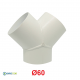 Raccordo a Y diam. 60 mm.Distributore per Aria Calda, Fredda e Ventilazione