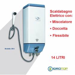 Scaldabagno Elettrico B 14 LT completo di Miscelatore Doccetta e Flessibile-Idrotop