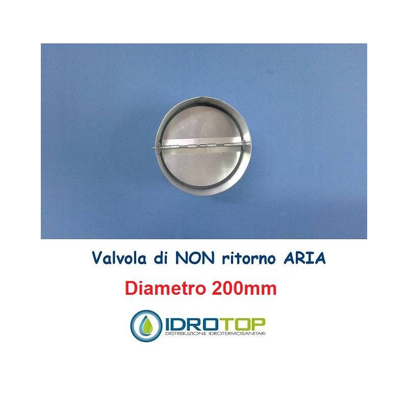Valvola d.200 di NON RITORNO ARIA per le Tubazioni flessibili e rigide Aria Calda e Fredda