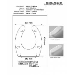 Copriwater DISABILI per COMFORT ALICE CERAMICA BIANCO cerniera cromo normale o rallentata soft close