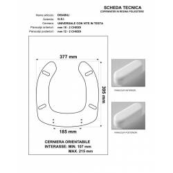 Copriwater DISABILI per VASO DISABILI G.S.I. BIANCO cerniera cromo normale o rallentata soft close