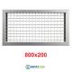 Bocchette Griglie 800X200mm in alluminio con Alette orientabili Singolarmente