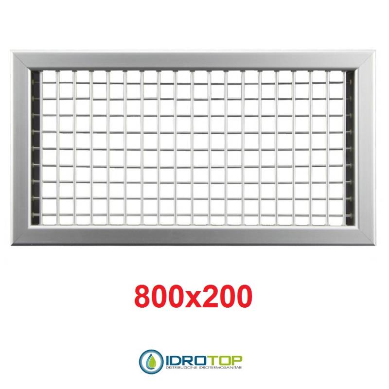 Bocchette Griglie 800X200mm in alluminio con Alette orientabili Singolarmente