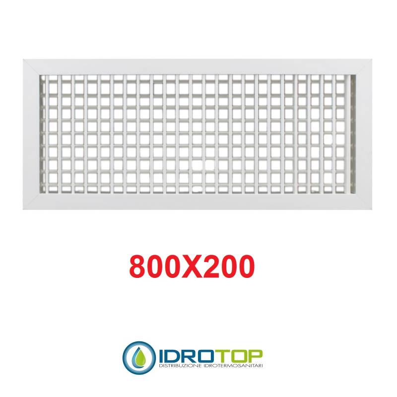 Bocchette Griglie 800X200mm BIANCA con Alette orientabili Singolarmente