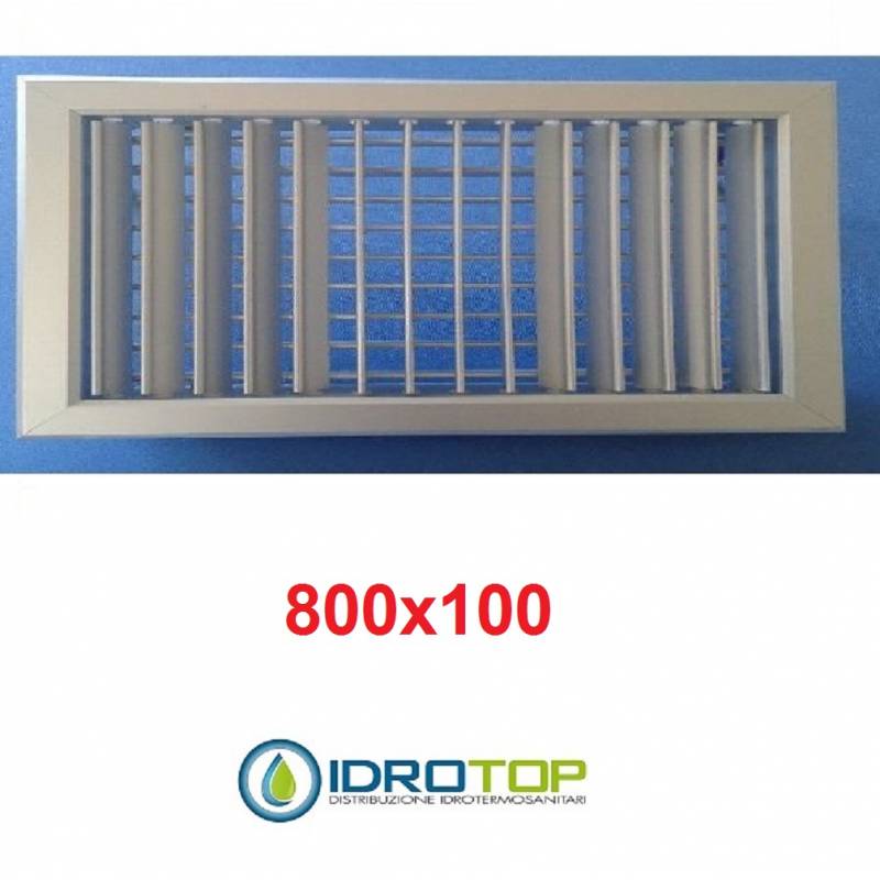 Bocchette Griglie 800X100mm ALLUMINIO con Alette orientabili Singolarmente