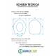 Copriwater per ESEDRA BULL come ORIGINALE TERMOINDURENTE BIANCO cerniera inox normale o rallentata soft close