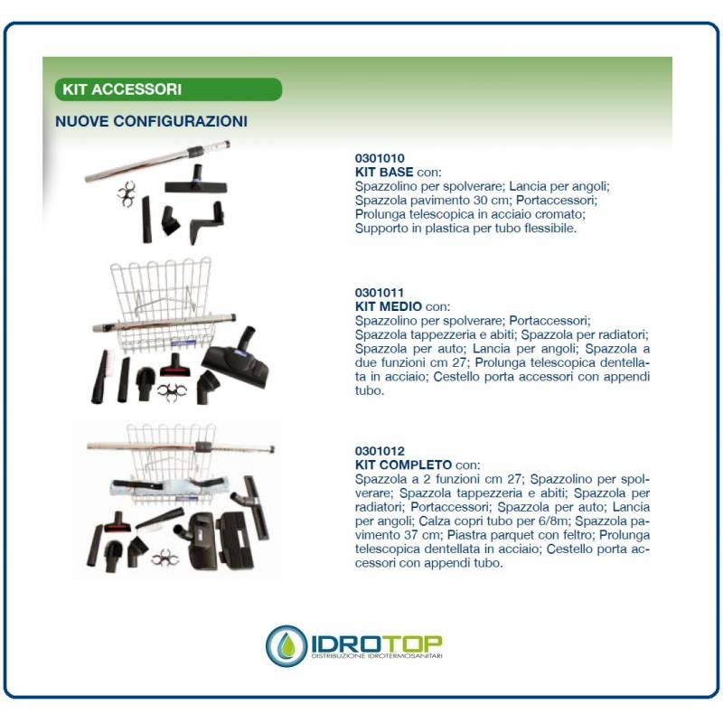 Kit Accessori Originali per Aspirapolvere Centralizzato-Compatibili con altre marche.
