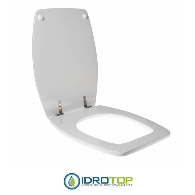 Copriwater per TENAX BR LUNGO cerniera inox con chiusura normale o rallentata soft close