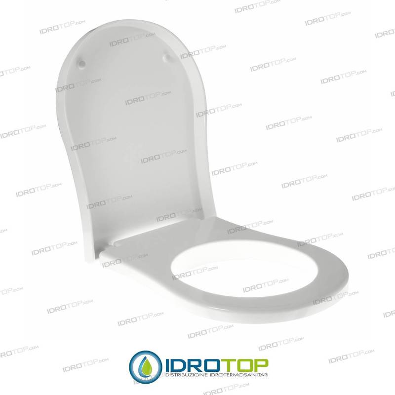 Copriwater per NIC DESIGN PIXEL come ORIGINALE TERMOINDURENTE BIANCO cerniera inox normale o rallentata soft close