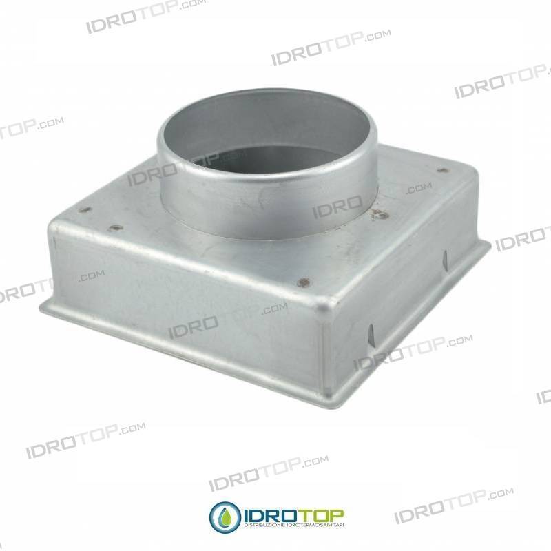 Imbocco per Griglia 20x20 diametro 80mm Raccordo Adattatore per Bocchetta Caminetto