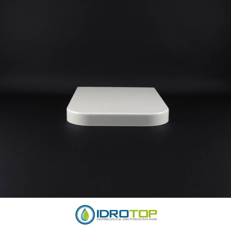 Copriwater per FLAMINIA TERRA come ORIGINALE TERMOINDURENTE BIANCO cerniera inox normale o rallentata soft close