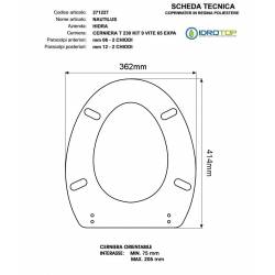 Copriwater Hidra NAUTILUS SOSPESO  BIANCO Cerniera Rallentata Soft Close Cromo-Sedile-Asse Wc