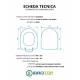 Copriwater per GRAVENA CLARA TERRA FILO-MURO TERMOINDURENTE BIANCO cerniera inox normale o rallentata soft close