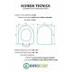 Copriwater per VITRA SENTO 54 A TERRA / SOSPESO TERMOINDURENTE BIANCO cerniera inox normale o rallentata soft close