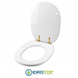 Copriwater Ideal Standard  LINDA BIANCO I.S.  Cerniera Rallentata Soft Close Oro-Sedile-Asse Wc