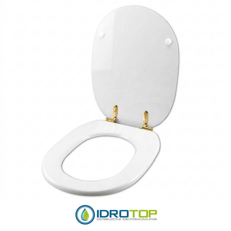 Copriwater Ideal Standard  LINDA BIANCO I.S.  Cerniera Oro-Sedile-Asse Wc