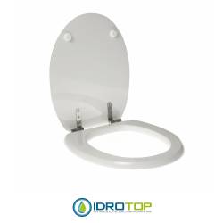 Copriwater INFANZIA Olympia Bianco con cerniera Rallentata Soft Close Cromo