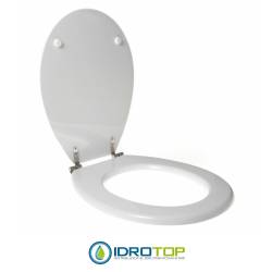 Copriwater Cesame  DORICA-TRIESTE BIANCO Cerniera Rallentata Soft Close Cromo-Sedile-Asse Wc