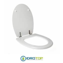 Copriwater Hidra LOFT Bianco Euro Cerniera Cromo-Sedile-Asse Wc