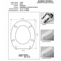 Copriwater Galassia VERA BIANCO Cerniera Cromo-Sedile-Asse Wc