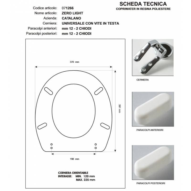 Copriwater Catalano ZERO LIGHT CHAMPAGNE Cromo-Sedile-Asse Wc