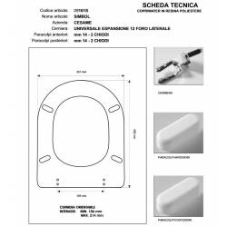 Copriwater Cesame  SYMBOL CHAMPAGNE  Cerniera Cromo-Sedile-Asse Wc