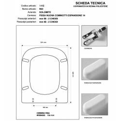 Copriwater Dolomite RIO BIANCO Cerniera Oro-Sedile-Asse Wc