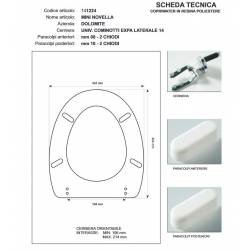 Copriwater Dolomite NOVELLA / MINI ROSSO BERTOCCI  Cerniera Cromo-Sedile-Asse Wc