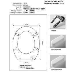 Copriwater Dolomite PERLA CHAMPAGNE  Cerniera Cromo-Sedile-Asse Wc