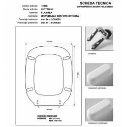 Copriwater Flaminia  CIOTTOLO BIANCO  Cerniera Cromo-Sedile-Asse Wc