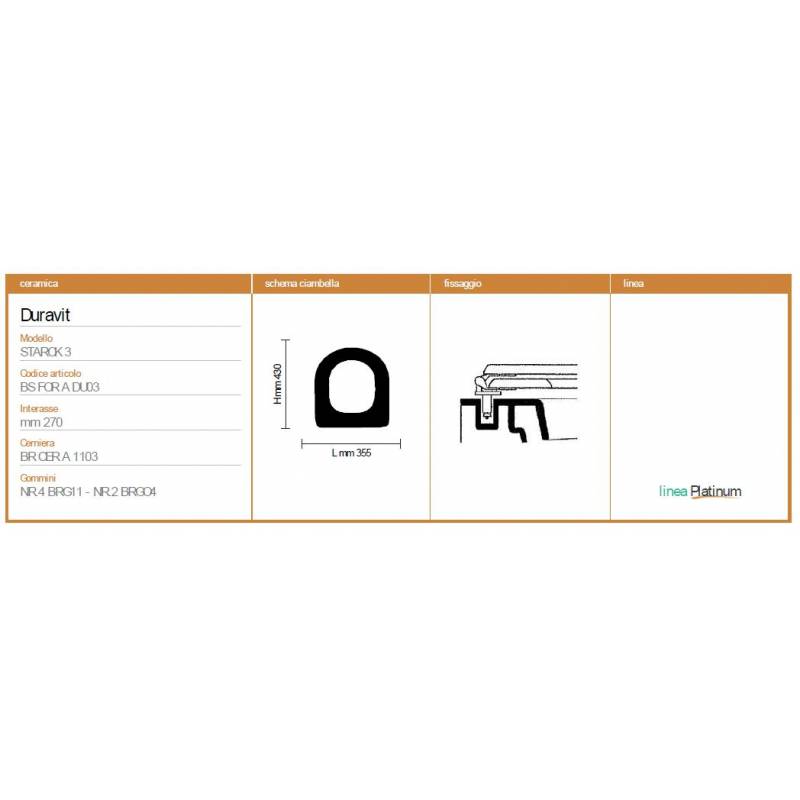Copriwater Duravit  STARCK 3 BIANCO  Sedile Wc Coprivaso Asse Come L'originale