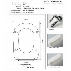 Copriwater Flaminia   EFI - MB NERO Cerniera Cromo-Sedile-Asse Wc