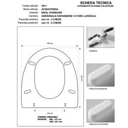 Copriwater Ideal Standard  AQUATONDA MIRTILLO  Cerniera Cromo-Sedile-Asse Wc