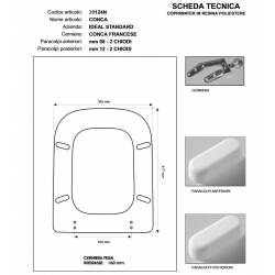 Copriwater Ideal Standard  CONCA GIALLO BERTOCCI  Cerniera Cromo-Sedile-Asse Wc