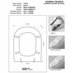 Copriwater Ideal Standard  CALLA NERO  Cerniera Cromo-Sedile-Asse Wc