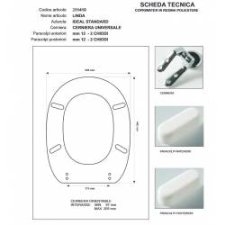Copriwater Ideal Standard  LINDA ROSA SUSSURRATO  Cerniera Cromo-Sedile-Asse Wc
