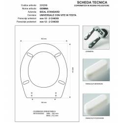 Copriwater Ideal Standard  GEMMA VISONE I.S. Cerniera Cromo-Sedile-Asse Wc