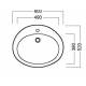 Lavabo incasso Mod. OVALINE Monoforo in Ceramica Dimensioni 600x520 Hatria