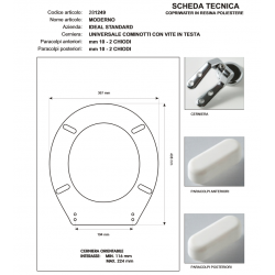 Copriwater Ideal Standard  MODERNO BLU MARINO  Cerniera Cromo-Sedile-Asse Wc