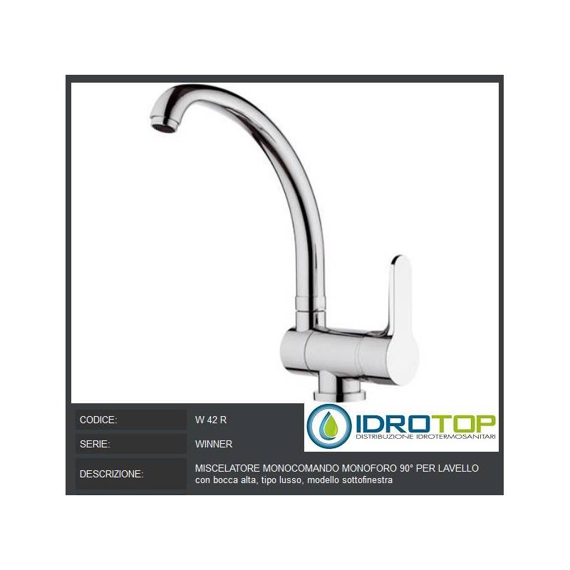 Miscelatore lavello monoforo 90' per lavello bocca alta- sottofinestra Remer