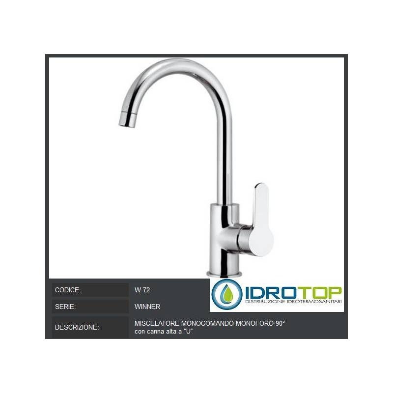 Miscelatore lavello monoforo 90' per lavello con canna corta a U Remer