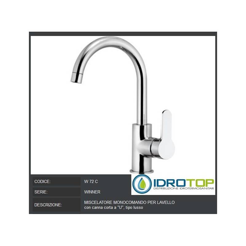 Miscelatore lavello con canna corta a U, tipo lusso Remer