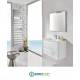 Mobile Bagno VITALE Bianco Sospeso 80cm con Lavabo in Ceramica-Specchio e Lampada